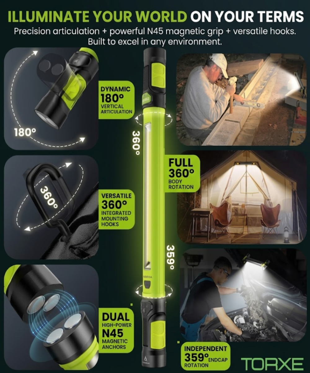 Torxe LumenBar™ -Cordless Magnetic LED Work Light